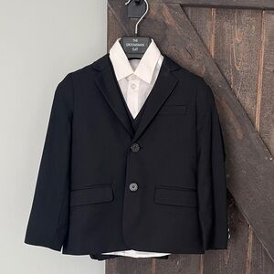 Classic Black Kids 3 Piece Suit with Dress Shirt